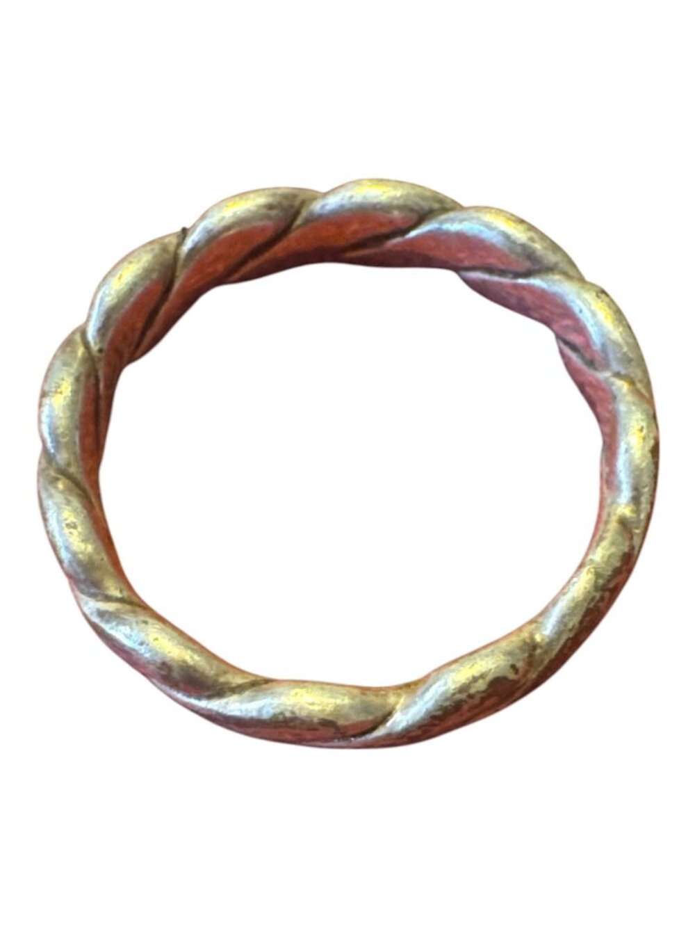 Vintage Gold Tone Twisted Rope Band Ring – CW Maker’s Mark – Size 7 - Unique Ban